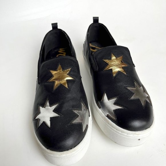 Sam Edelman Star Slip On Sneakers, Metallic Gold Silver Black, Size: 9, New! - Picture 3 of 7